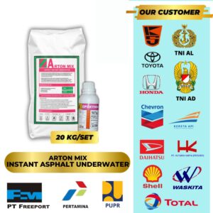 cold mix aspal dingin instan | arton mix asphalt instant underwater